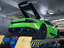 Removed Lamborghini Huracan Stock Exhaust System.