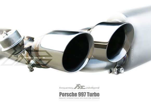 Fi Exhaust for Porsche 997 Turbo – Silver Quad Tips.