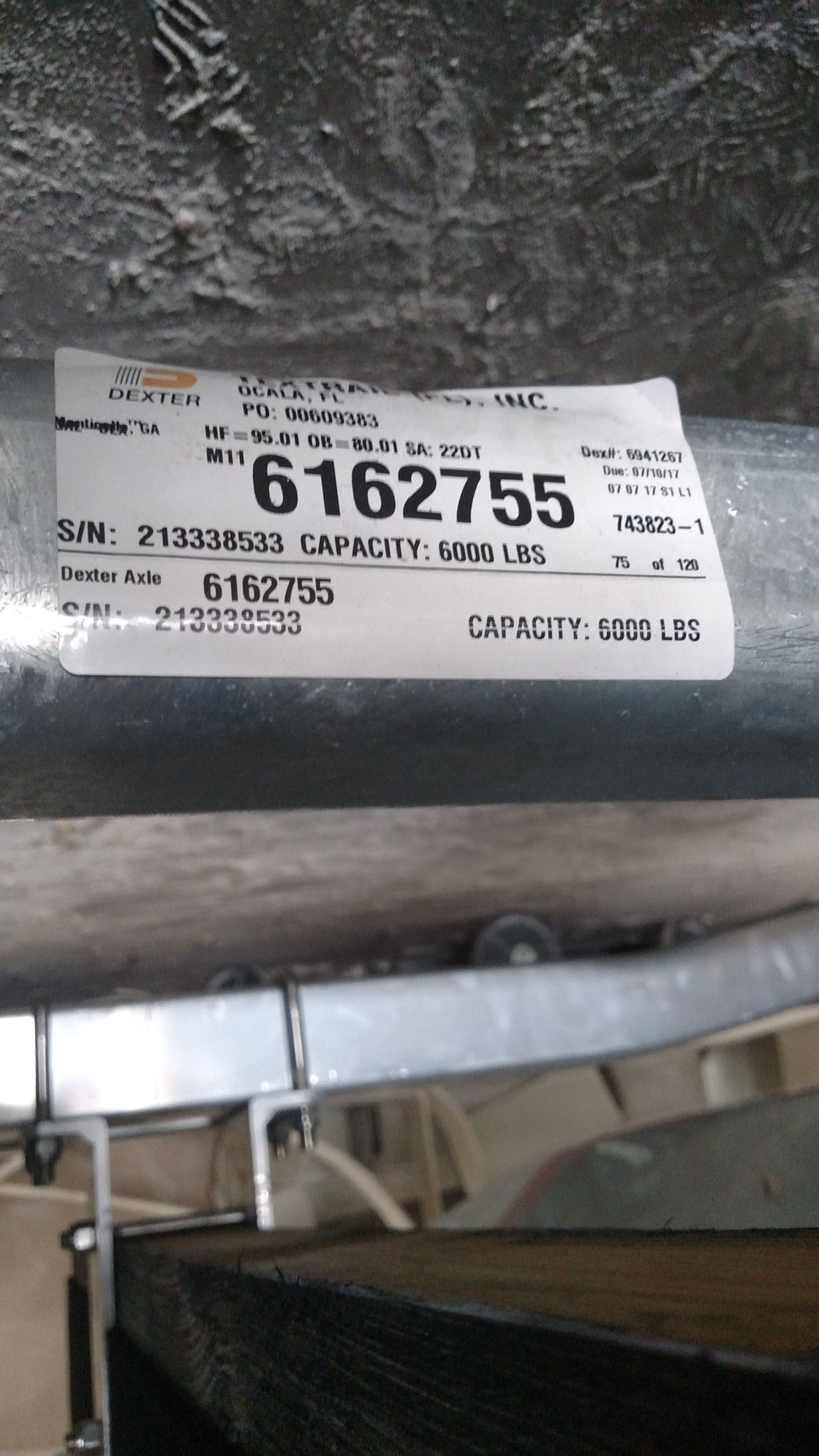 dexter axle differences between 5200 and 6000 pound rating? The Hull