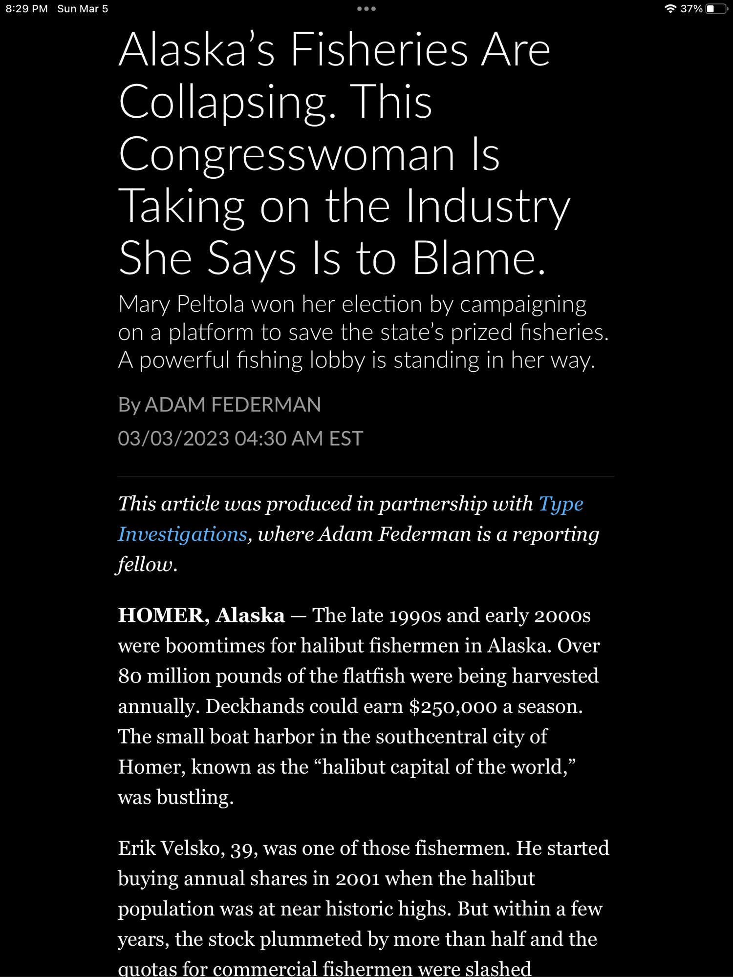 Alaska's Fisheries Are Collapsing. This Congresswoman Is Taking on the  Industry She Says Is to Blame. - POLITICO