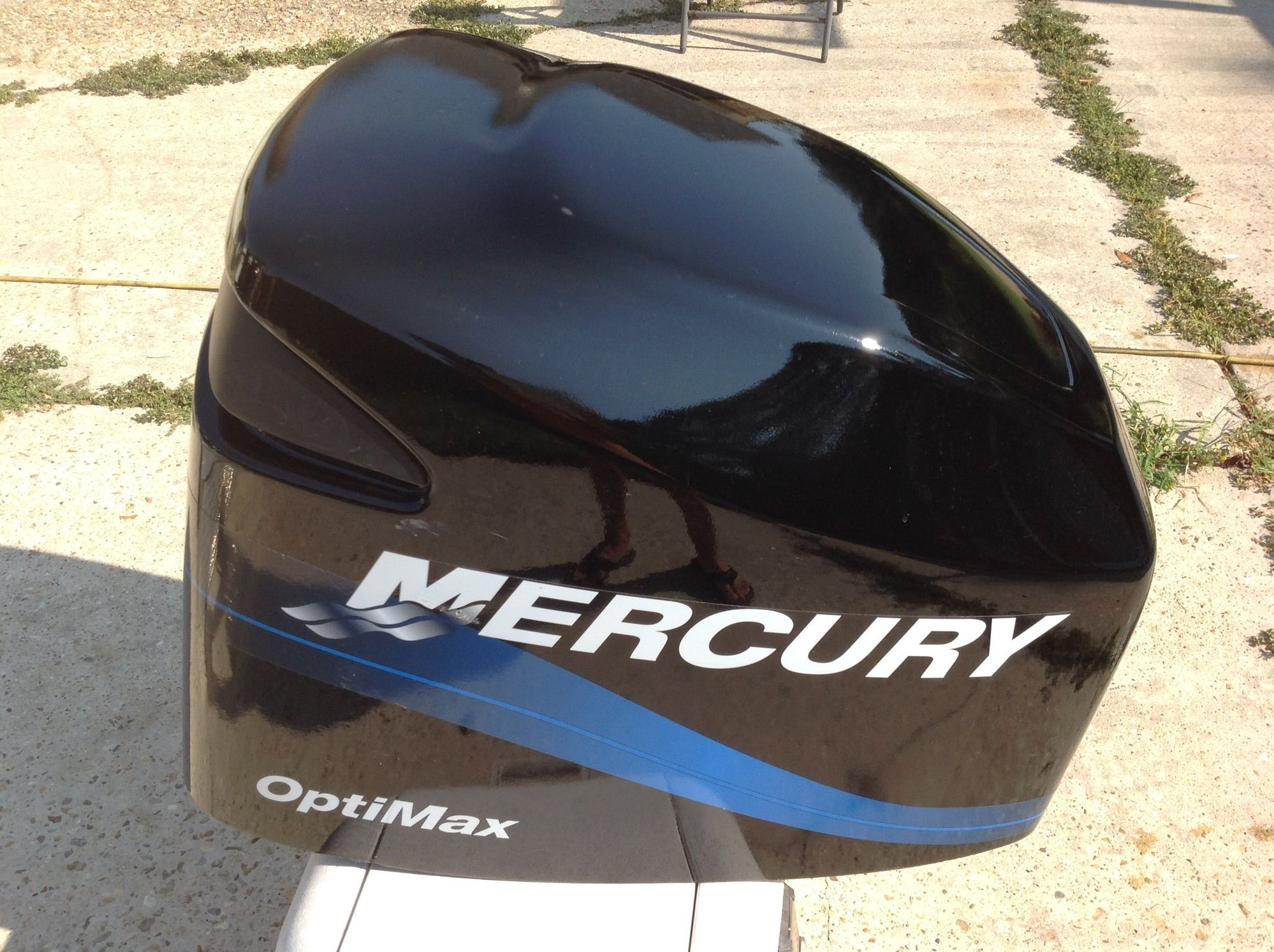 2001 225 Mercury Optimax upper/lower cowling new paint The Hull Truth