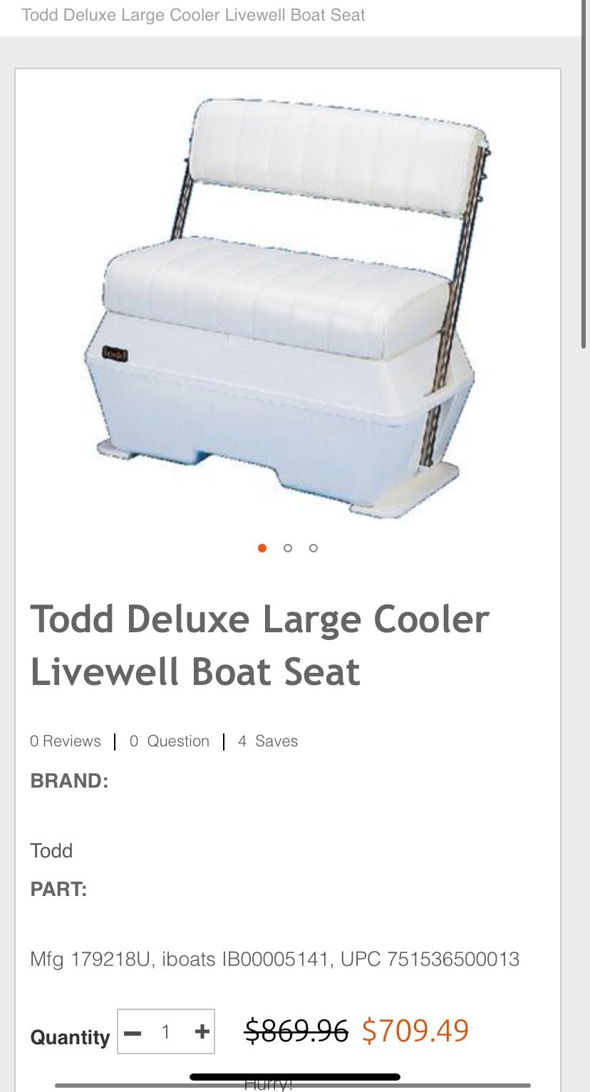 Todd Deluxe 70qt Cooler / Livewell Seat - The Hull Truth - Boating and  Fishing Forum