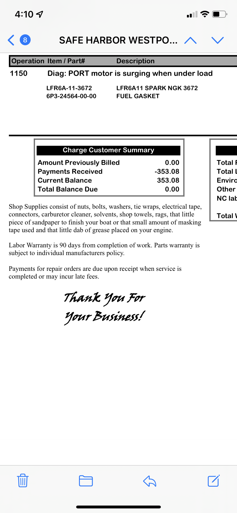 In neutral, engine runs and sounds great. In gear, boat can’t get above