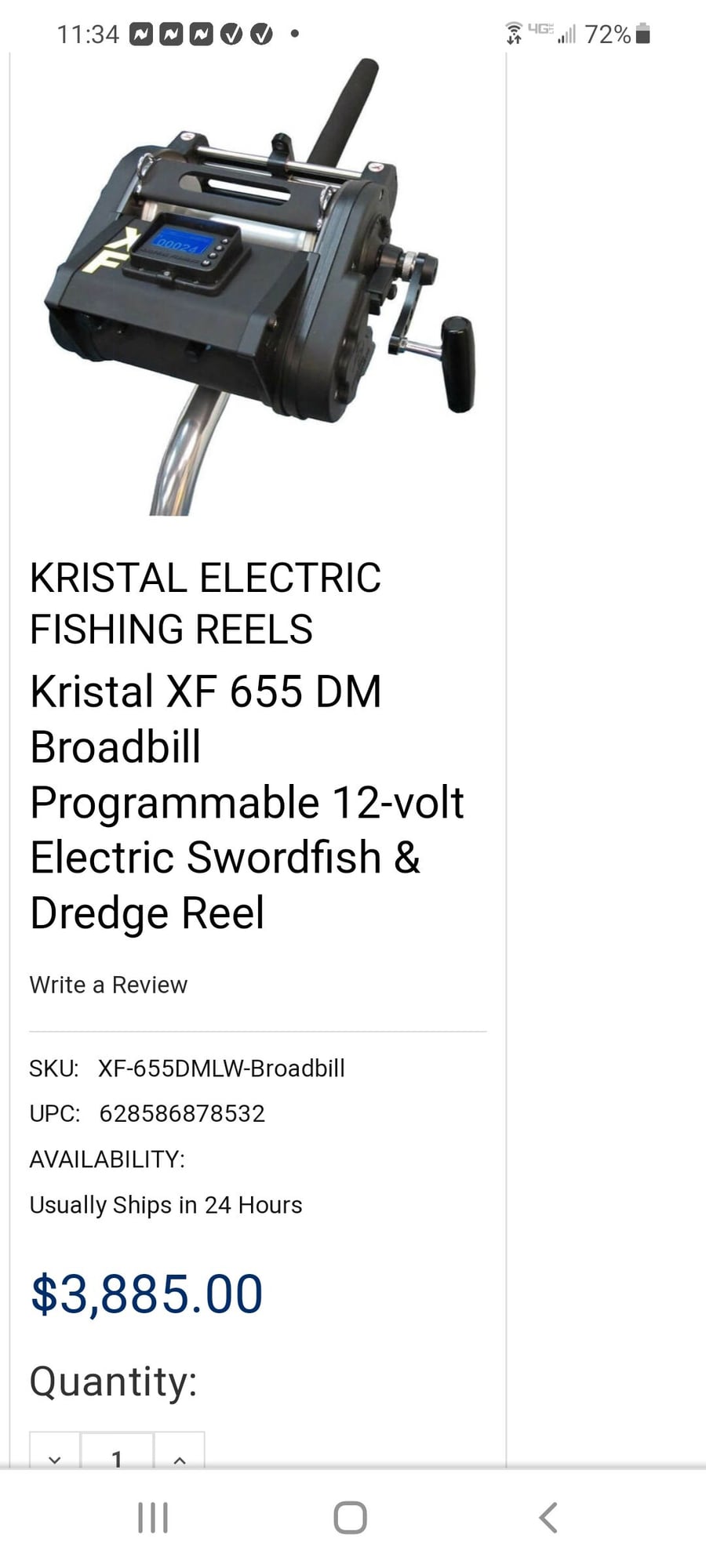 Kristal XF 655 DW. LW Broadbill & Swordfish electric reel. - The Hull Truth  - Boating and Fishing Forum