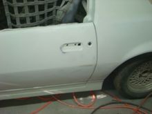 Blocking the door to quarter and found a small high spot in my bondo work.