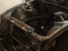 Front clip off, and most of the stuff in the engine bay