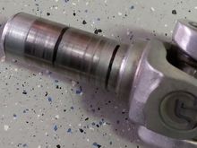 Trying to figure out if the driveshaft lenght is ok or not? I bout it froma guy with the same set up i have but would like some input. The black lines indicated bottomed out in the transmission  and the second lone  is slid back into the rear end.