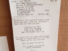 Receipt for postage due for dash