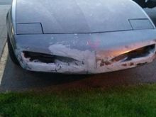 The nose cone has ziptie stitches.