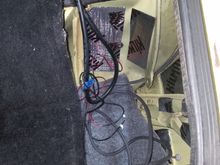 The mess of wires.  Plenty of power cable, not so much on the speaker wires.