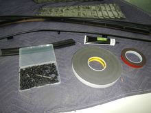 New screws, foam strips for the channels and double sided tape for the drip rails just like the factory did.