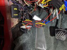 Holy mess of wires from the 90s alarm installer.