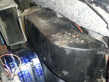 Poo on top of the HVAC box.