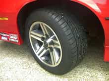 Notice the rim finish and the tread pattern.