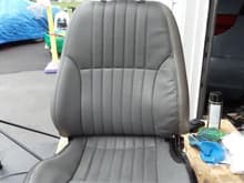 A full set of leather seats was pulled from a totalled 97 T.A. Formula w/only 30k miles.  Seats were then conditioned with 'Leatherique' products, stripped and a test section was done with 'Zelikovitz' leather dye and leather sheen (top coat) products.