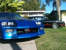 my87 ss and my brothers 92 rs that I painted..the stripes came out awesome