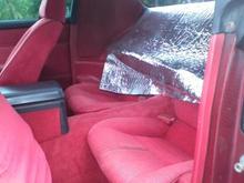 foil is a homeade sun visor thing for the trunk, made some homemade ones for the t-tops too