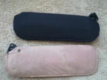 Custom sun visors, headliner from some craft store and cardboard from a goldfish box.