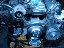 I actually did away with the steel pulley brackets and went with the F-body pulley system.  This is on my K1500 and there is about 1/4" lateral difference between the truck and the car pulleys.  When I went with the car brackets I had to use the car pulleys.  I also did away with the CS-130 alt. in favor of the CS-144 alt.