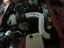 A side picture of the engine bay