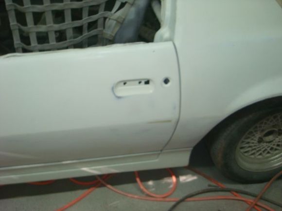 Blocking the door to quarter and found a small high spot in my bondo work.