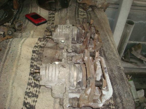 R and L calipers off the spare rear.