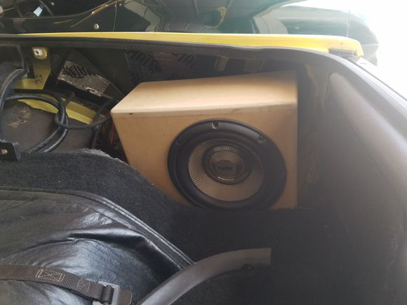 Test fitting the box after the spare tire brace is removed.