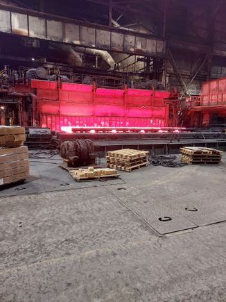 We heat and bend big metal almost daily. This little chunk is about 50-60,000lbs worth and fresh out of the furnace. Not sure why we wear steal toe boots