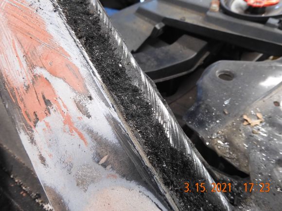 Each mark is a pull cycle on the handles and braided cable.  A lot of dang cycles on these old arms.  Reminds me of fatigue striations on the Scanning Electron Microscope.  

http://www.iccm-central.org/Proceedings/ICCM17proceedings/Themes/Behaviour/DEFORM%20&%20FRACTURE%20OF%20COMP/INT%20-%20DFC/IF8.4%20vonBestenbostel.pdf