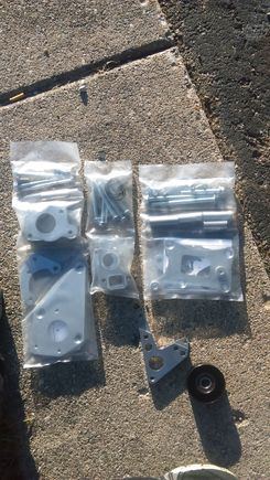 Belt routine set up for alternator & power steering relocation.