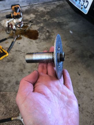 It is threaded on both ends. On the inside at one end and outside at the other.