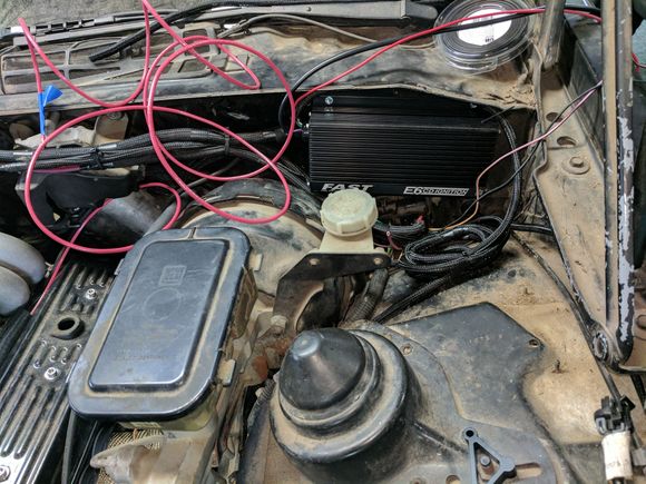 FAST ignition box mounted right above the C100 block.
