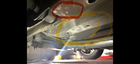 Hi - have seen a few posts that talk about where to place jack stands in the rear of the car - need to lower rear suspension so I can change the springs.  Do I put the jack stands in the yellow area or the red?  It looks like previous owners have in both, just don’t want to break anything.  I can usually only work in short amounts at a time so may end up being in the jack stands for a couple weeks.  Thanks for your advice!