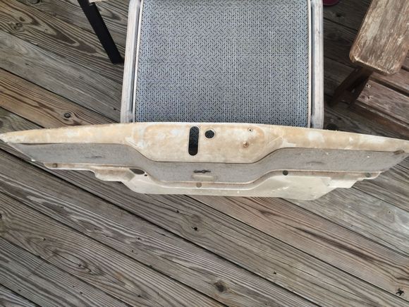 Top view of rear trim panel from 82-84 model year.  Notice the lip for the cargo cover to rest on.