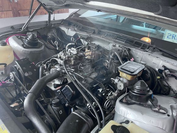 Temporary coating burning off.