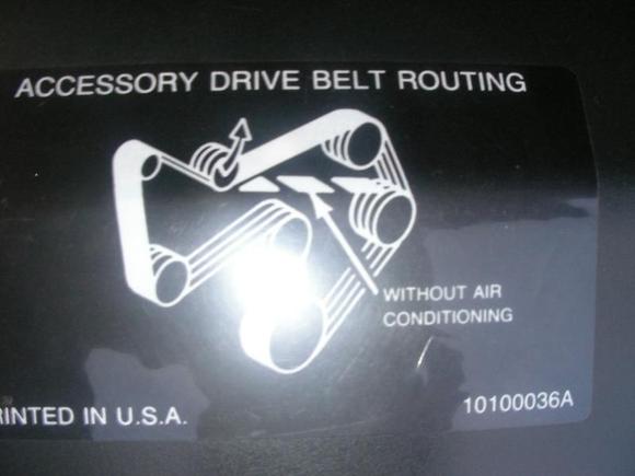 stock belt routing sticker