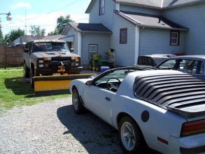 89 firebird pictured with my 85 blazer