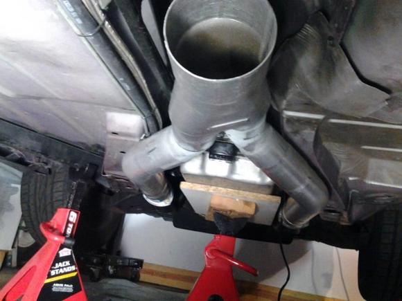 Ypipe connected.   Ready for weld