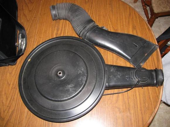 stock TBI air cleaner and intake bellows with snorkle