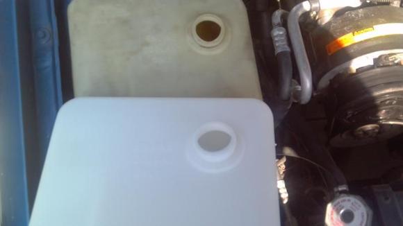 My old coolant reservoir had a crack on it so I had to buy a brand new one. now no leaks and we are running strong