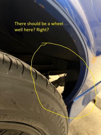 Can see through the wheel well.