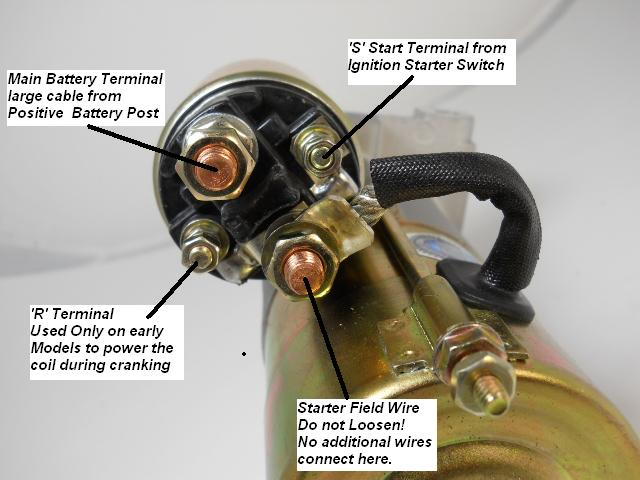 Where do the wires go on a starter solenoid