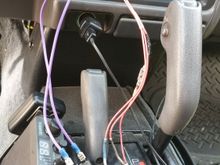 The guts of the switch setup. I had previously used plastic to fabricate a switch housing, today I used some 16 gauge aluminum.