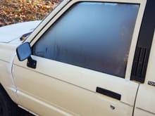 Original drivers side door. Still has glass and is in decent shape. Missing some weatherstripping, but ill be replacing that soon