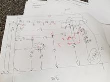 Initial layout sketch for various holes. The only one that changed between driver and passenger was the window controls. Holes cut on a CNC plasma table, but could be done with a grinder and hole saws easily enough.