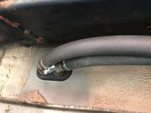 New hoses connected to the heater box under the passenger seat. 