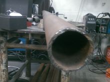 almost 1/4" or 5-6ga oil fill drilling stem pipe @ 2 7/8" OD.  going to make one heck of a bumper set.  Got 8 sticks of 8' pre-cut pipe for around $50 (that'll do both the front and rear bumpers as well as some nerf bars