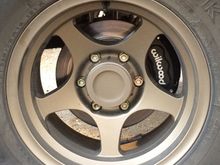 I couldn't resist, the wheel/brake combo just looks so good where there should only be rusty drum.  Huge thank you to Dustin at FN Wheels for getting these things up to Corey in time for my pickup.