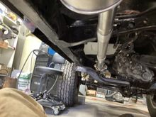 No cat. Tried Walker Mega Clamps on this to save on the welds and they are nice. Stout and clean. 