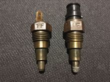 The electrical connector side of the one on the left rotates a little and the sensing tip looks to be damaged. Obviously not a good thing.